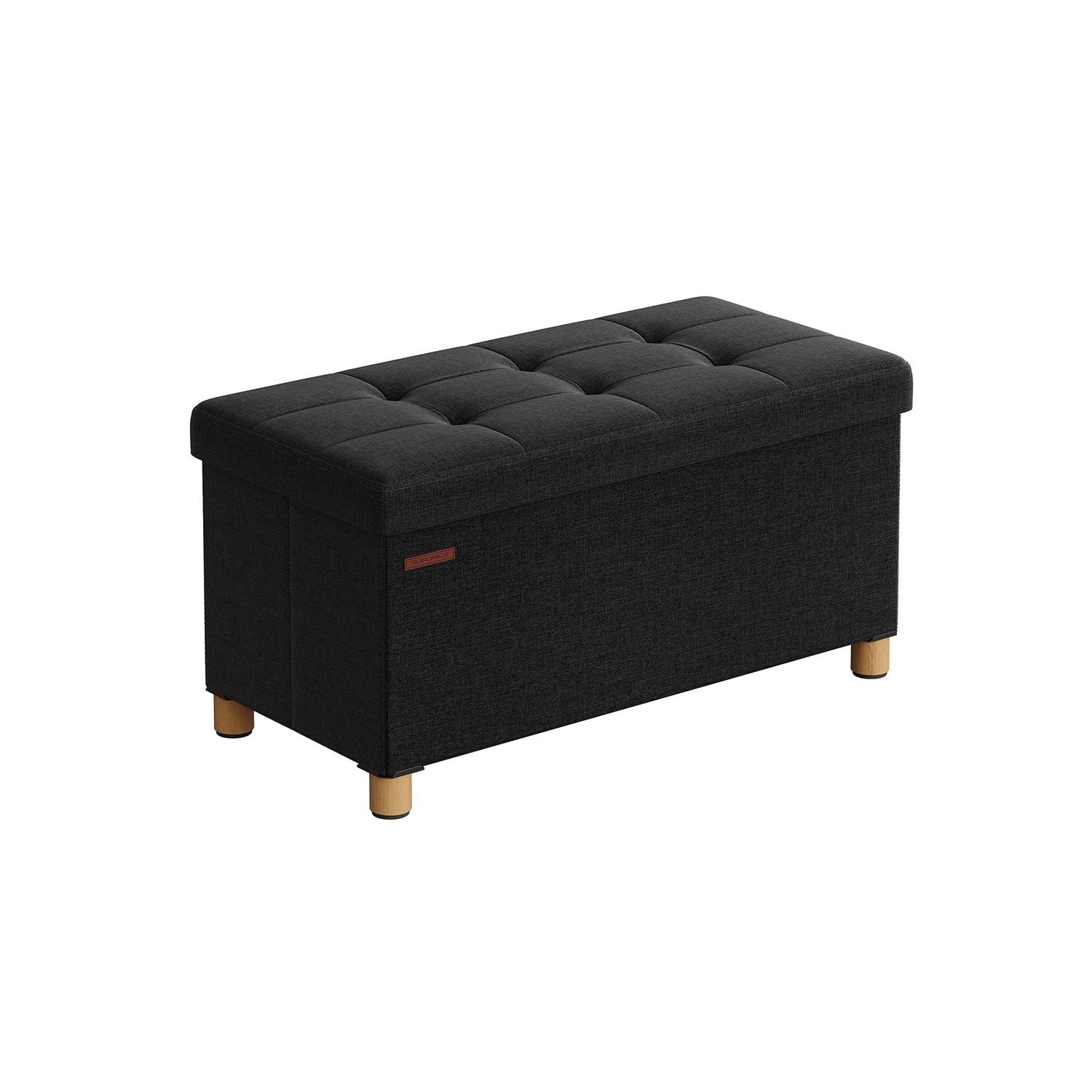 Bank – opvouwbaar – met opbergruimte – 38 × 76 × 40 cm – zwart
