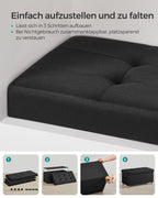 Bank – opvouwbaar – met opbergruimte – 38 × 76 × 40 cm – zwart