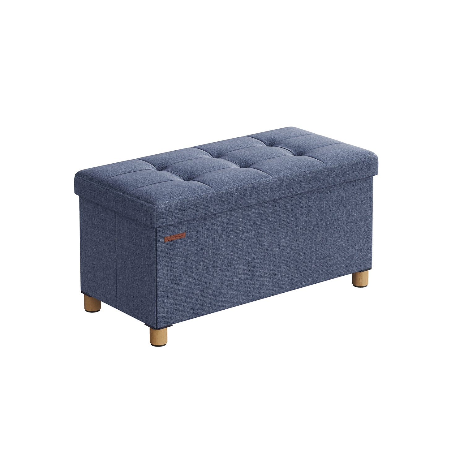 Bank – opvouwbaar – met opbergruimte – 38 × 76 × 40 cm – licht denimblauw