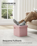 Bank – 30 cm – met opbergruimte – pastelroze