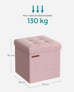 Bank – 30 cm – met opbergruimte – pastelroze