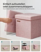 Bank – 30 cm – met opbergruimte – pastelroze