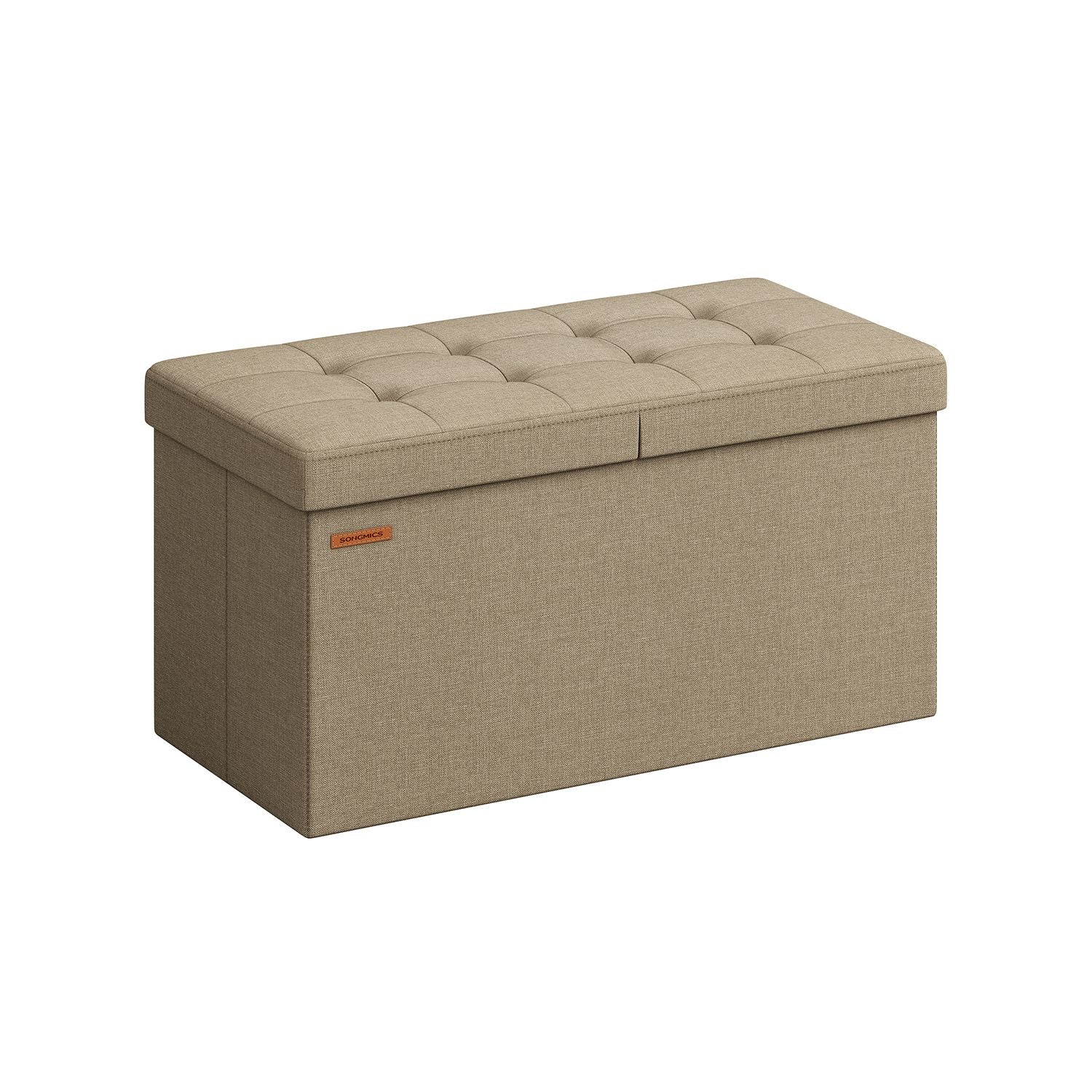 Bank – met opbergruimte – 38 × 76 × 38 cm – camelbruin