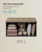 Bank – met opbergruimte – 38 × 76 × 38 cm – camelbruin