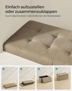 Bank – met opbergruimte – 38 × 76 × 38 cm – camelbruin