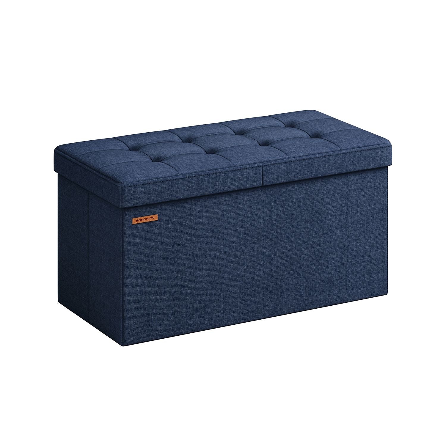 Bank – met opbergruimte – 38 × 76 × 38 cm – nachtblauw