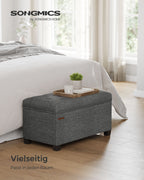 Kruk – met opbergruimte – 40 × 76 × 40 cm – donkergrijs