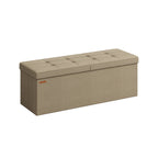 Bank – met opbergruimte – 38 × 110 × 38 cm – kameelbruin