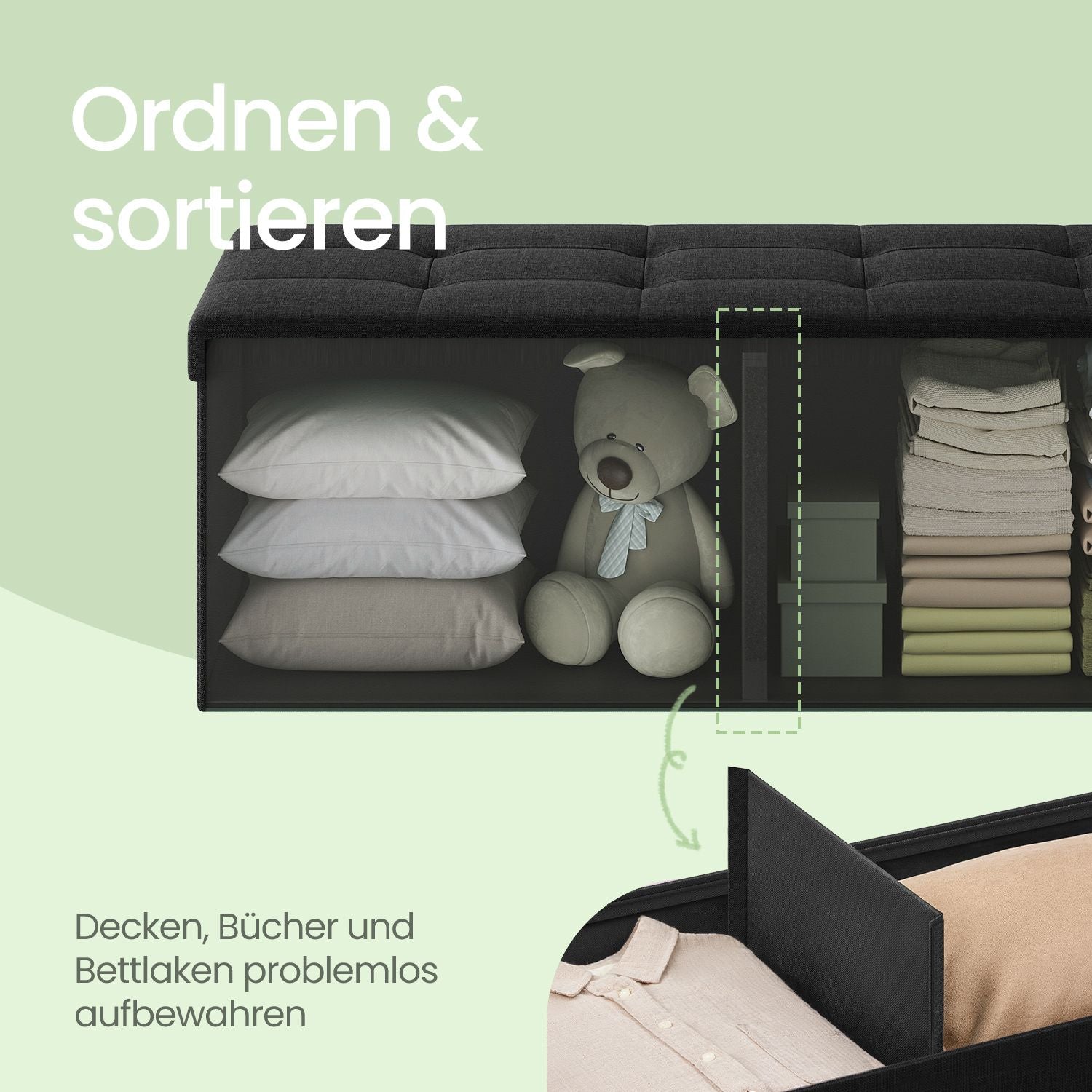 Bank met Opbergruimte – Zitkist – Opvouwbaar – Meerdere Kleuren