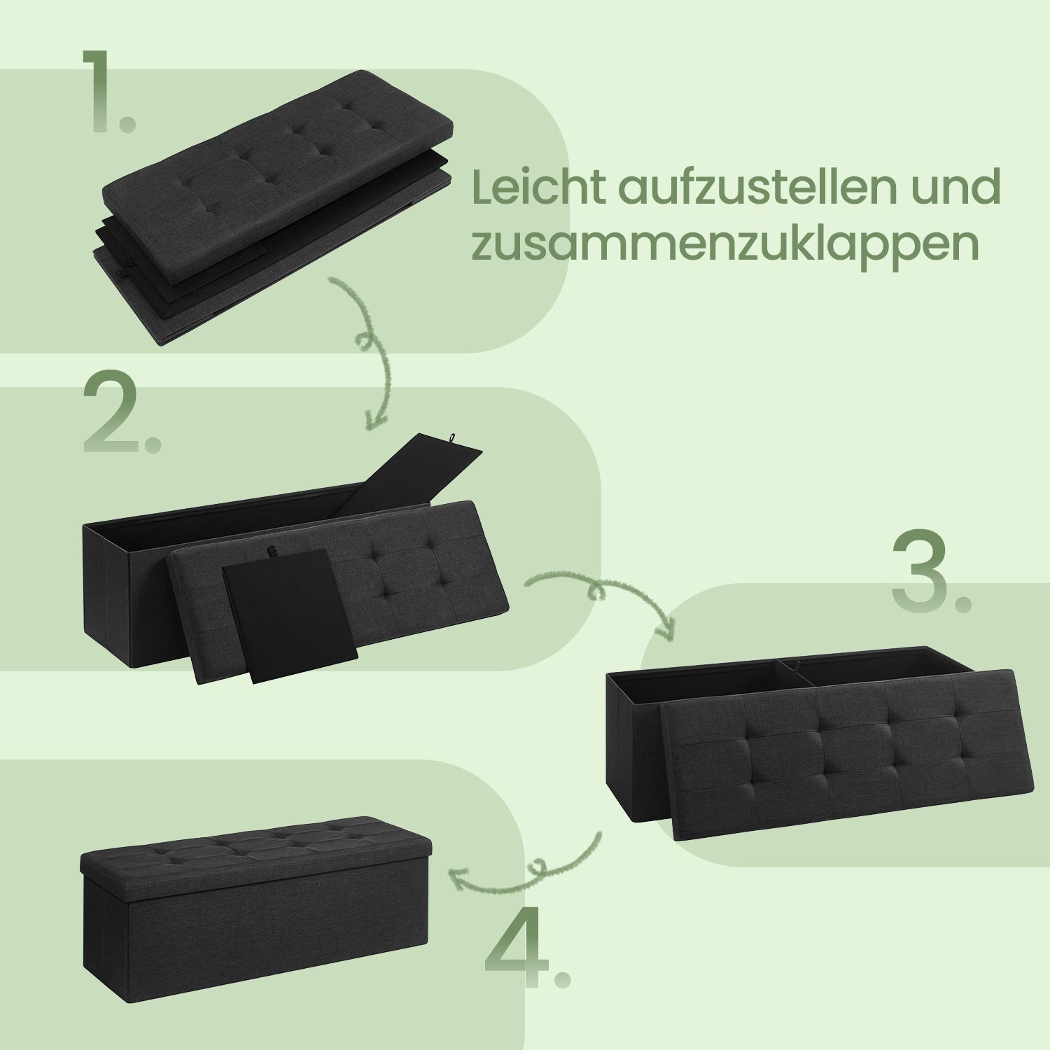 Bank met Opbergruimte – Zitkist – Opvouwbaar – Meerdere Kleuren