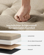 Bank – 110 cm – opklapbaar met opbergruimte – licht taupe