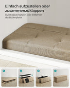 Bank – 110 cm – opklapbaar met opbergruimte – licht taupe