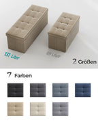 Bank – 110 cm – opklapbaar met opbergruimte – licht taupe