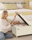 Opbergbank - 110 cm - Scharnierend Deksel - Linnenlook - Lichtbeige