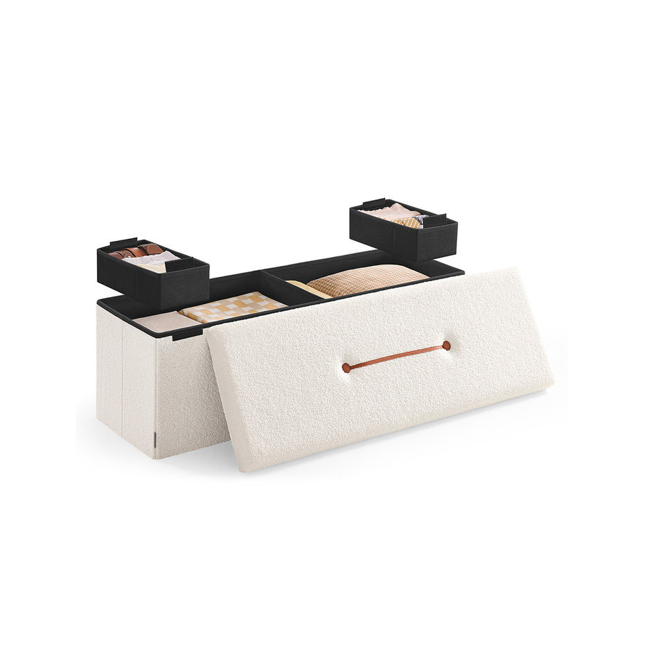 Kruk met opbergruimte – 300 kg draagvermogen – crèmewit