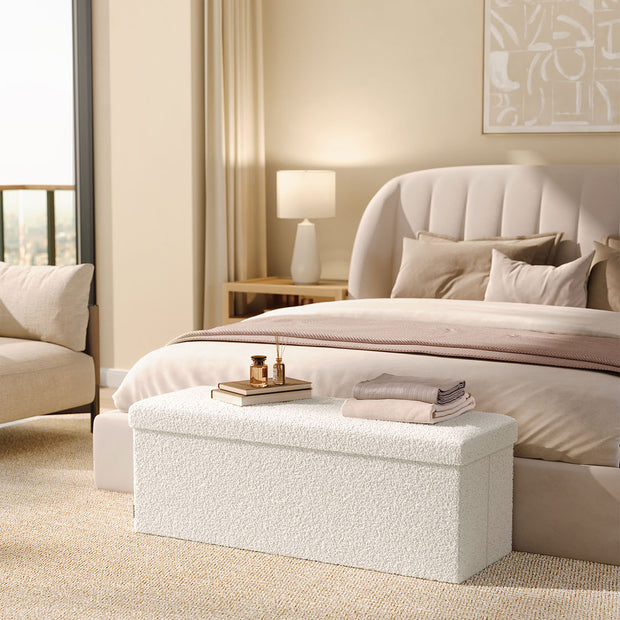 Kruk met opbergruimte – 300 kg draagvermogen – crèmewit