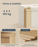 Kruk met opbergruimte 38 x 110 x 38 cm crèmewit