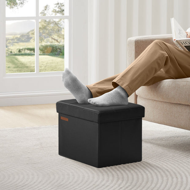 Opklapbare Bank met Opbergruimte – Compact en Stevig – Inktzwart
