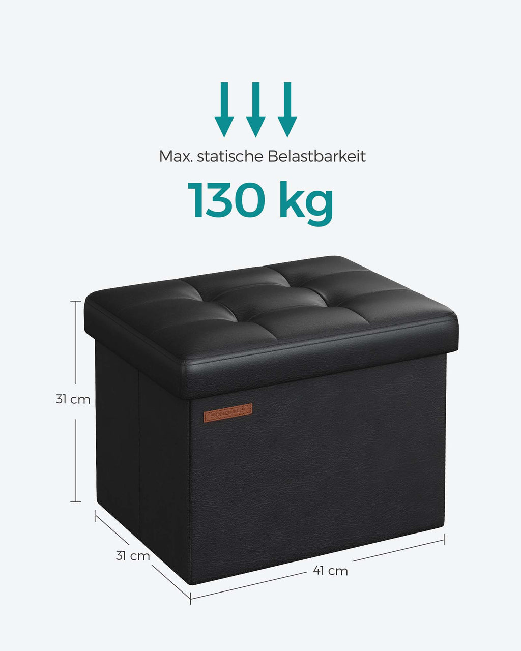 Opklapbare Bank Met Opbergruimte 41 Cm Inktzwart