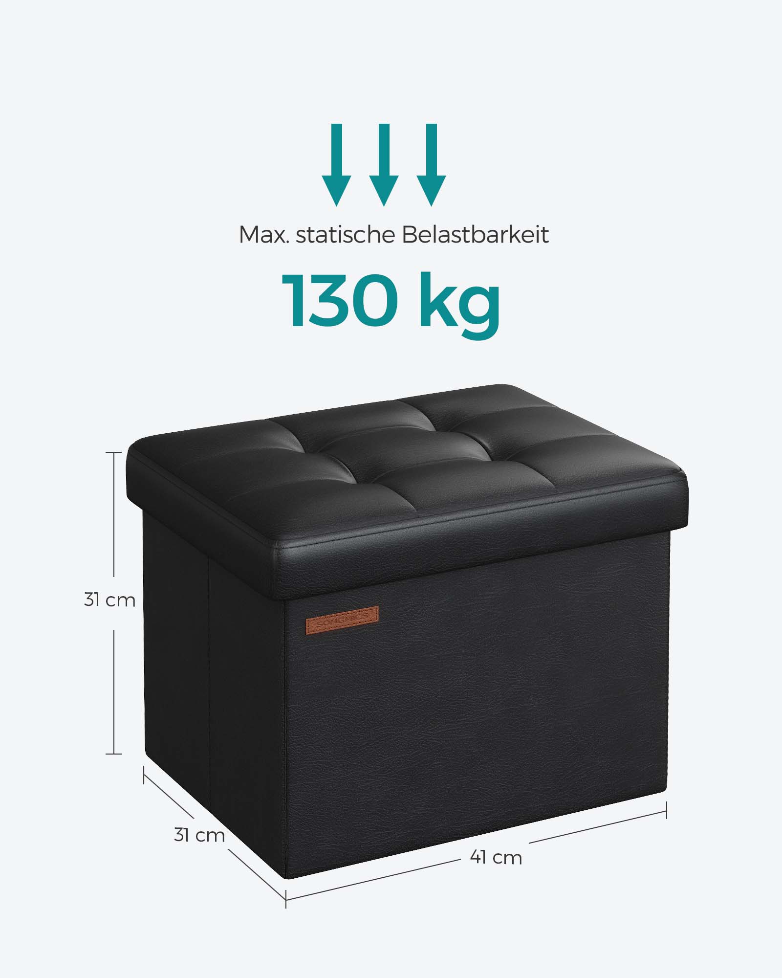 Opklapbare Bank Met Opbergruimte 41 Cm Inktzwart