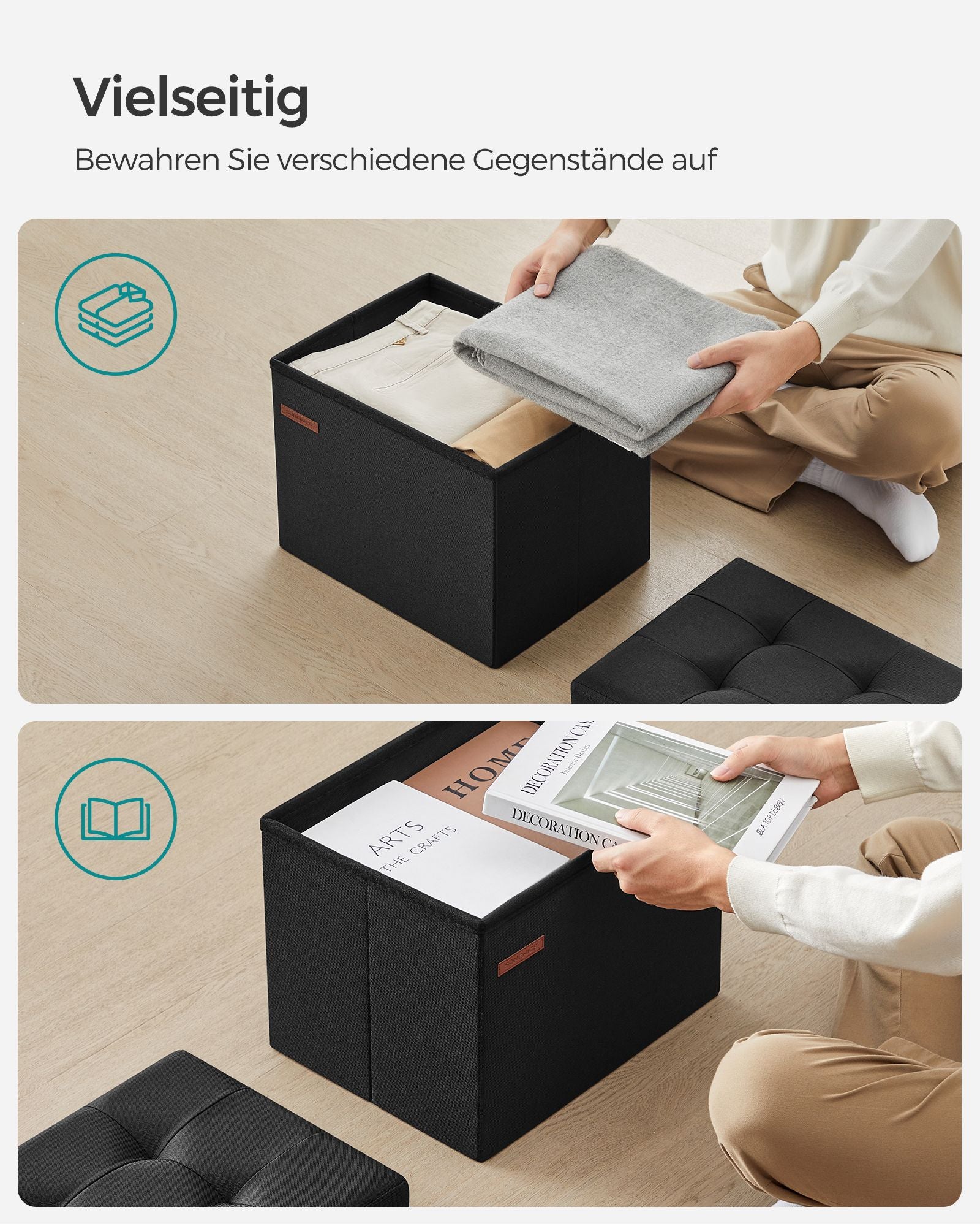 Bank – met opbergruimte – basic zwart