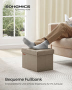 Bank – met opbergruimte – licht taupe