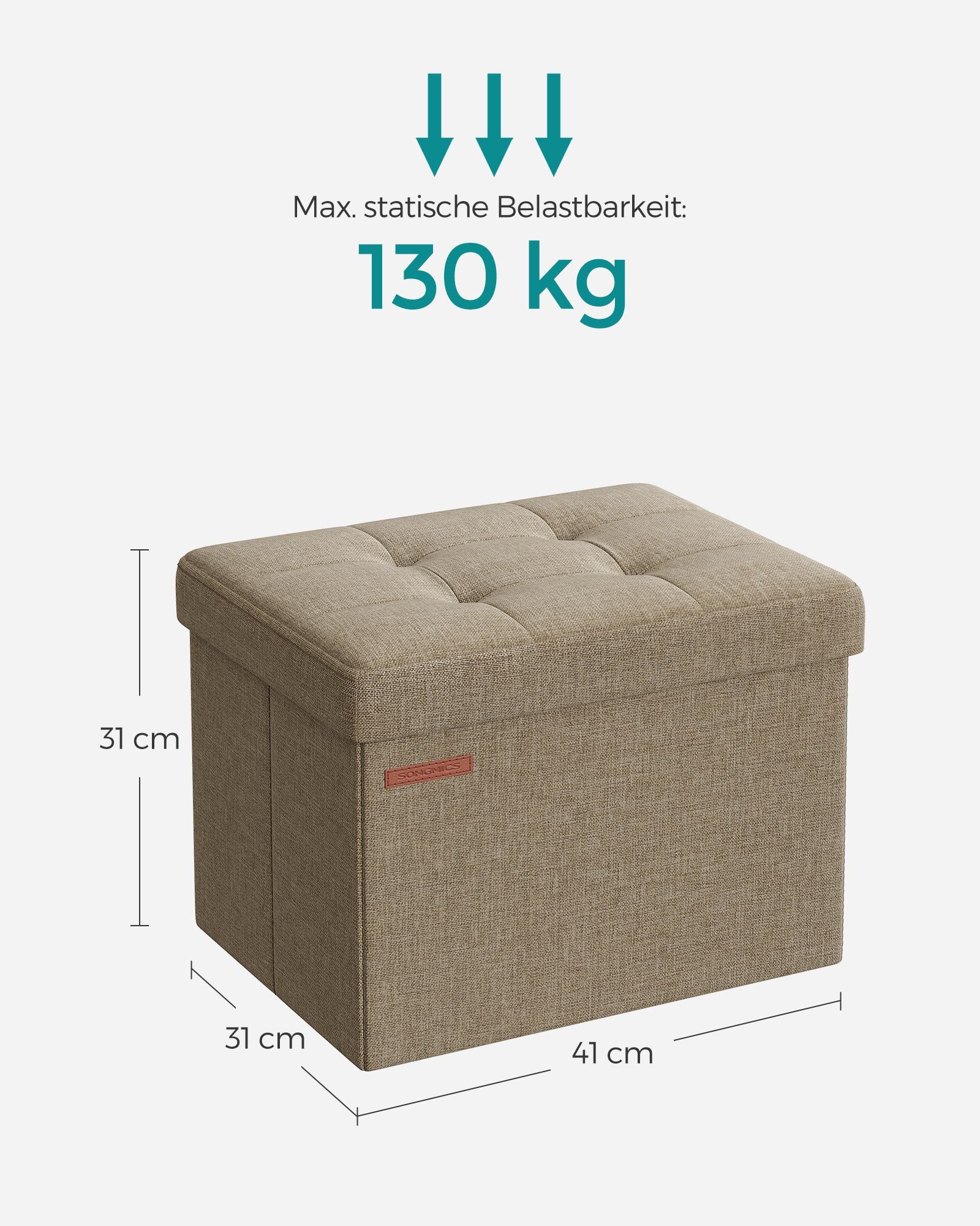 Bank – met opbergruimte – licht taupe