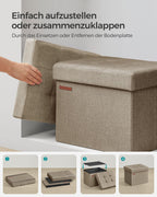 Bank – met opbergruimte – licht taupe