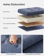Bank – met opbergruimte – licht denimblauw