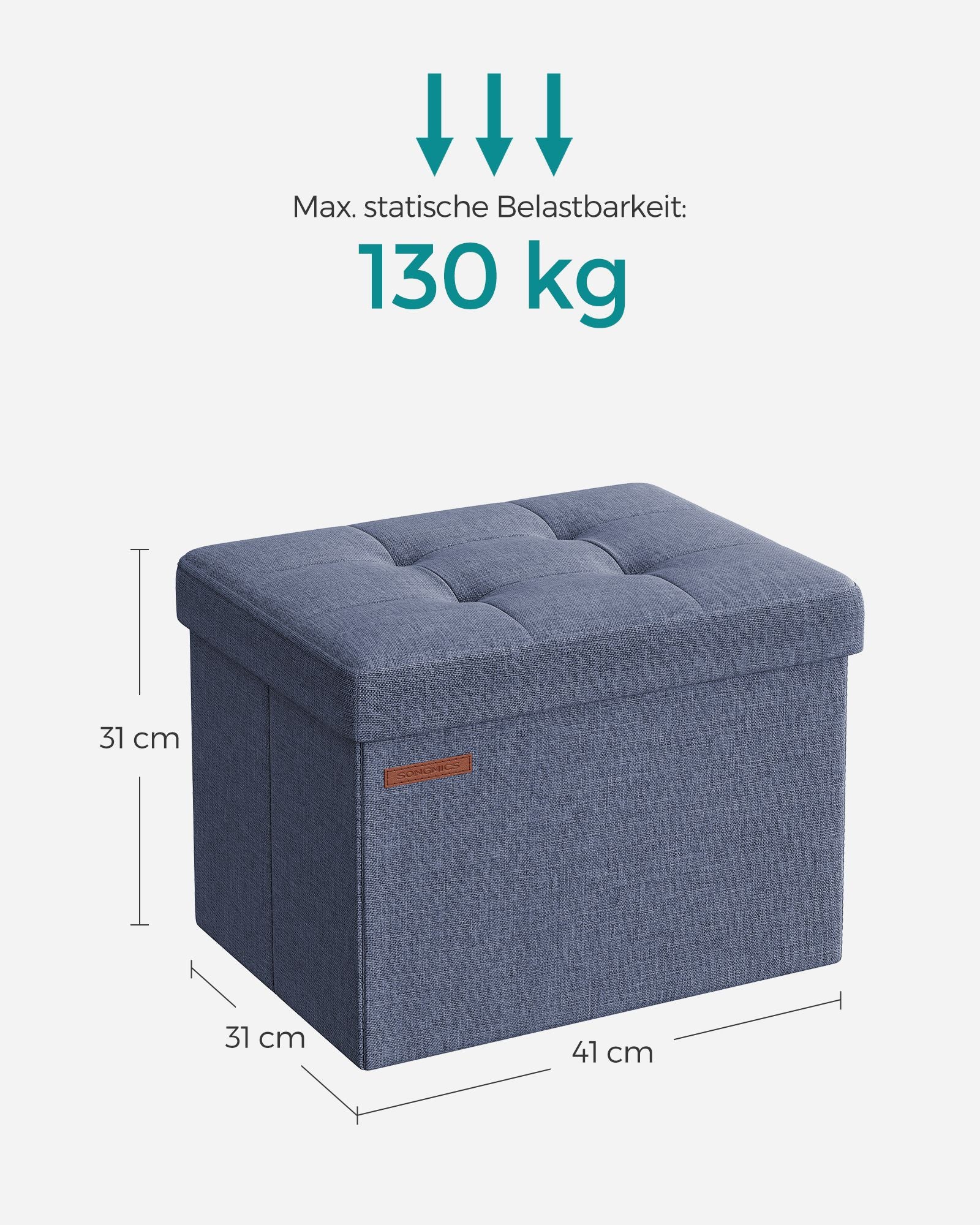 Bank – met opbergruimte – licht denimblauw