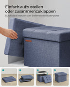 Bank – met opbergruimte – licht denimblauw