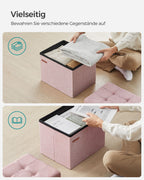 Bankje – met opbergruimte – pastelroze