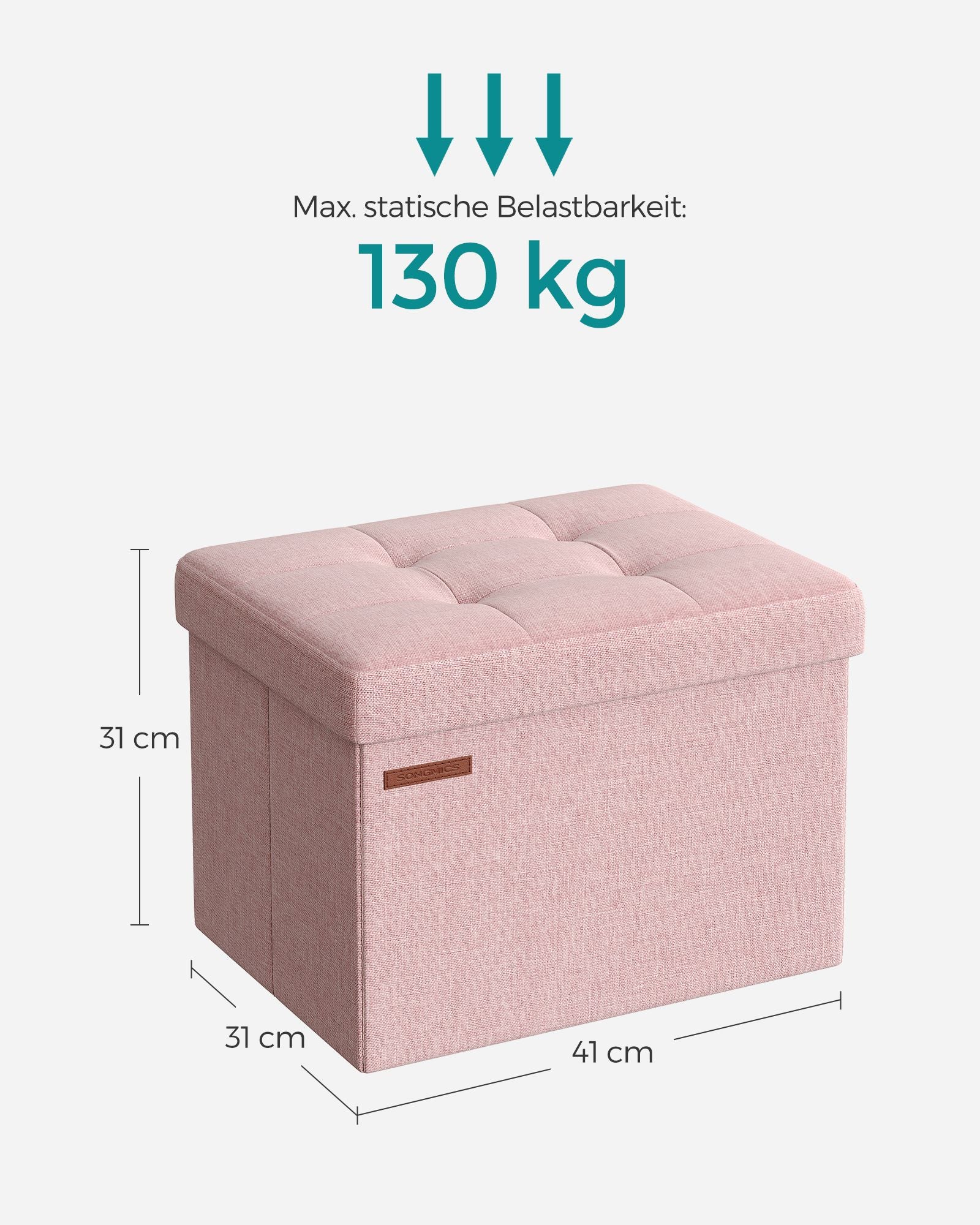 Bankje – met opbergruimte – pastelroze