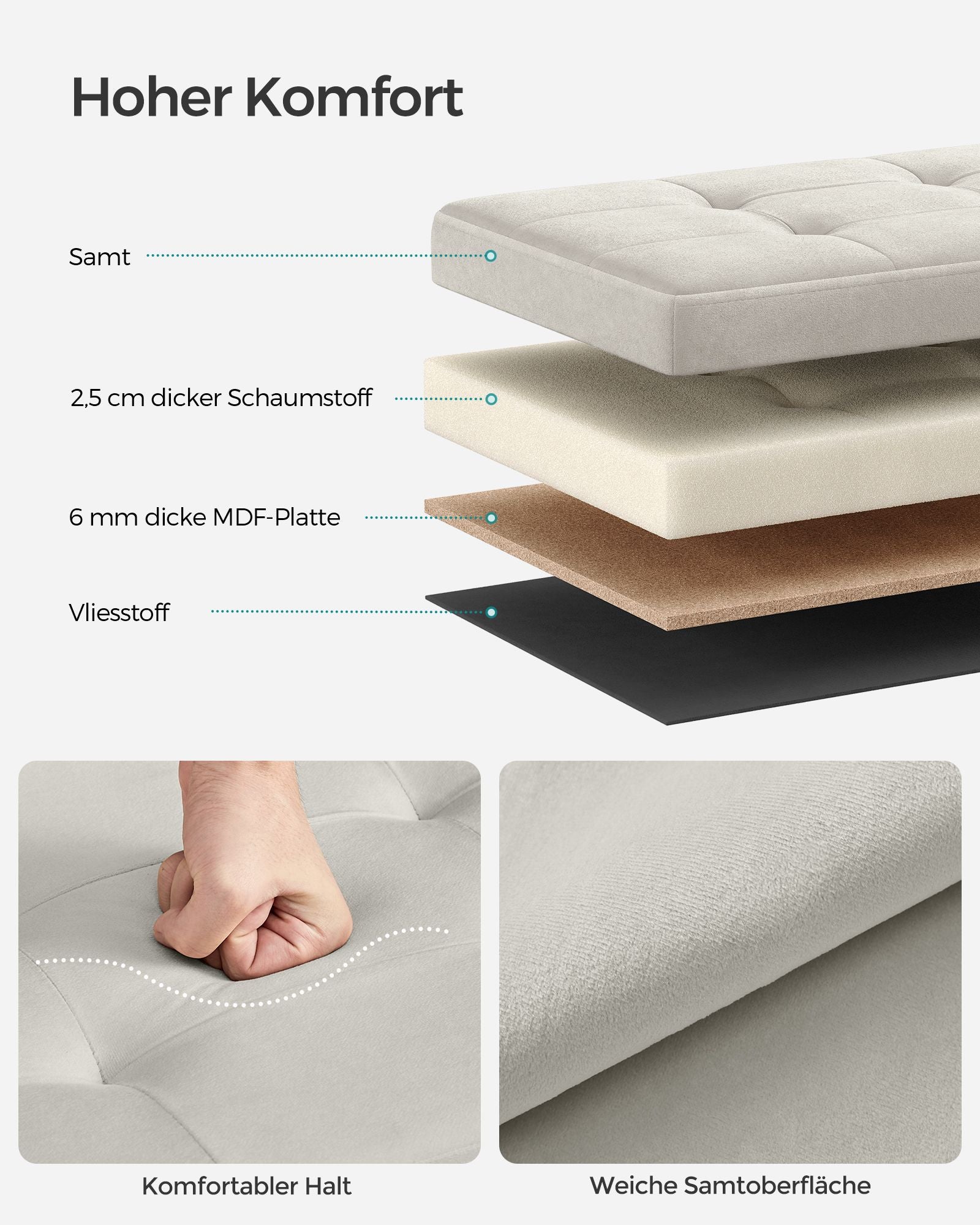 Kruk – met opbergruimte – 31 × 41 cm – tot 130 kg belastbaar