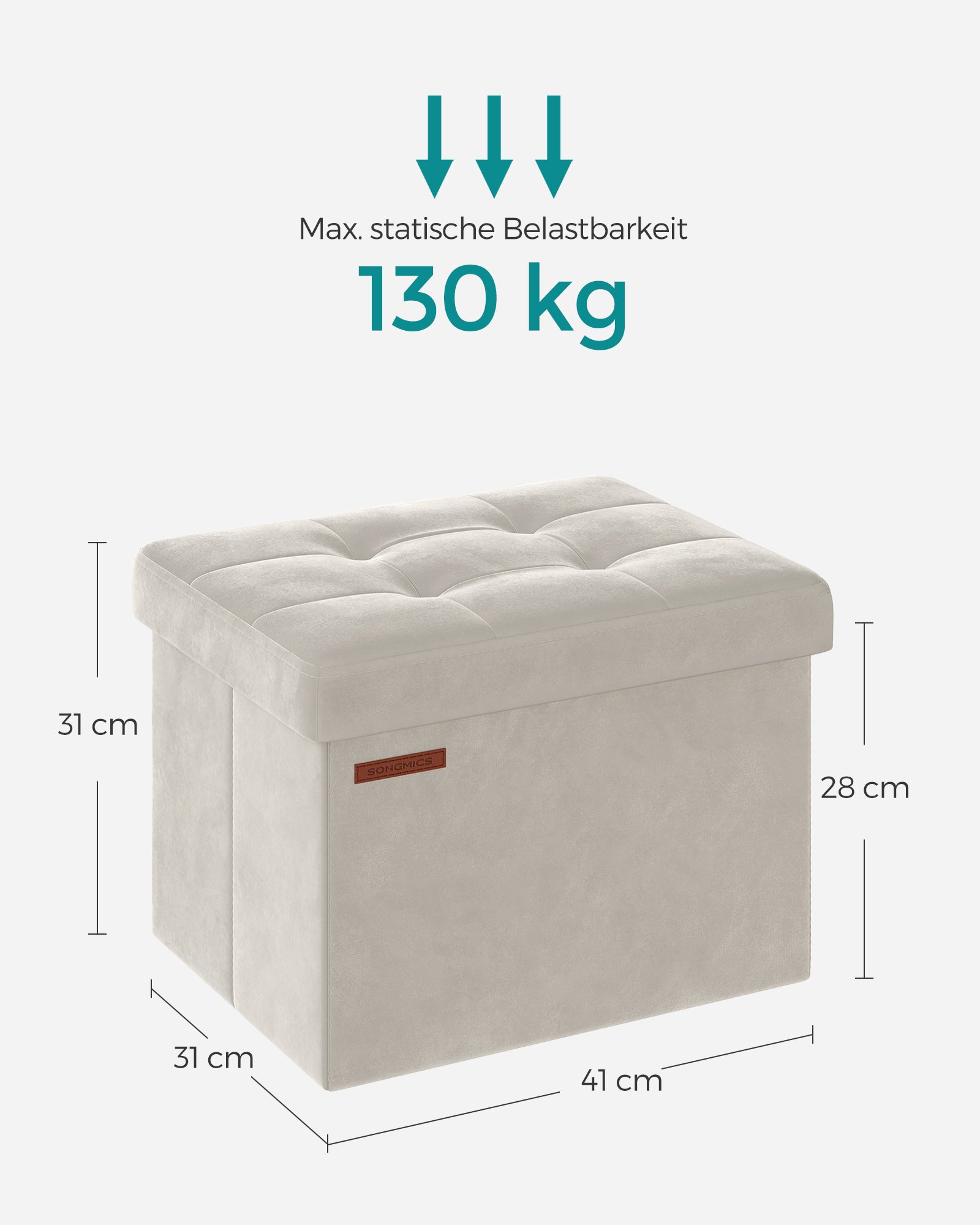 Kruk – met opbergruimte – 31 × 41 cm – tot 130 kg belastbaar