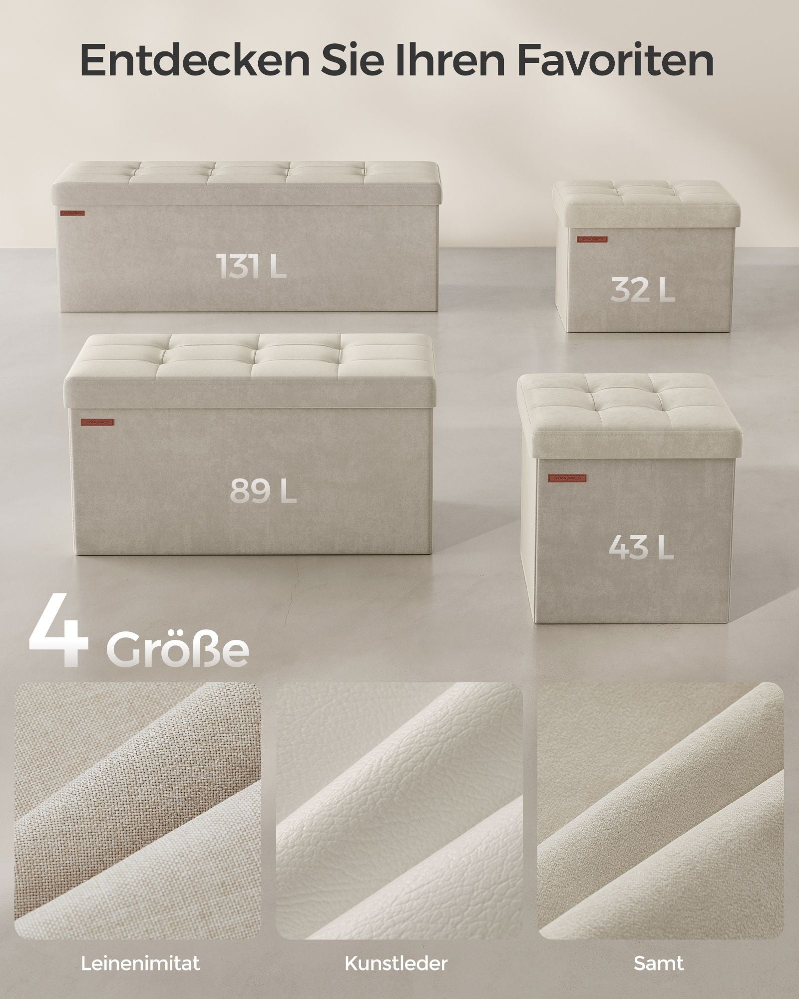 Kruk – met opbergruimte – 31 × 41 cm – tot 130 kg belastbaar
