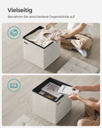 Bank – met opbergruimte – fluweel – 38 × 38 × 38 cm