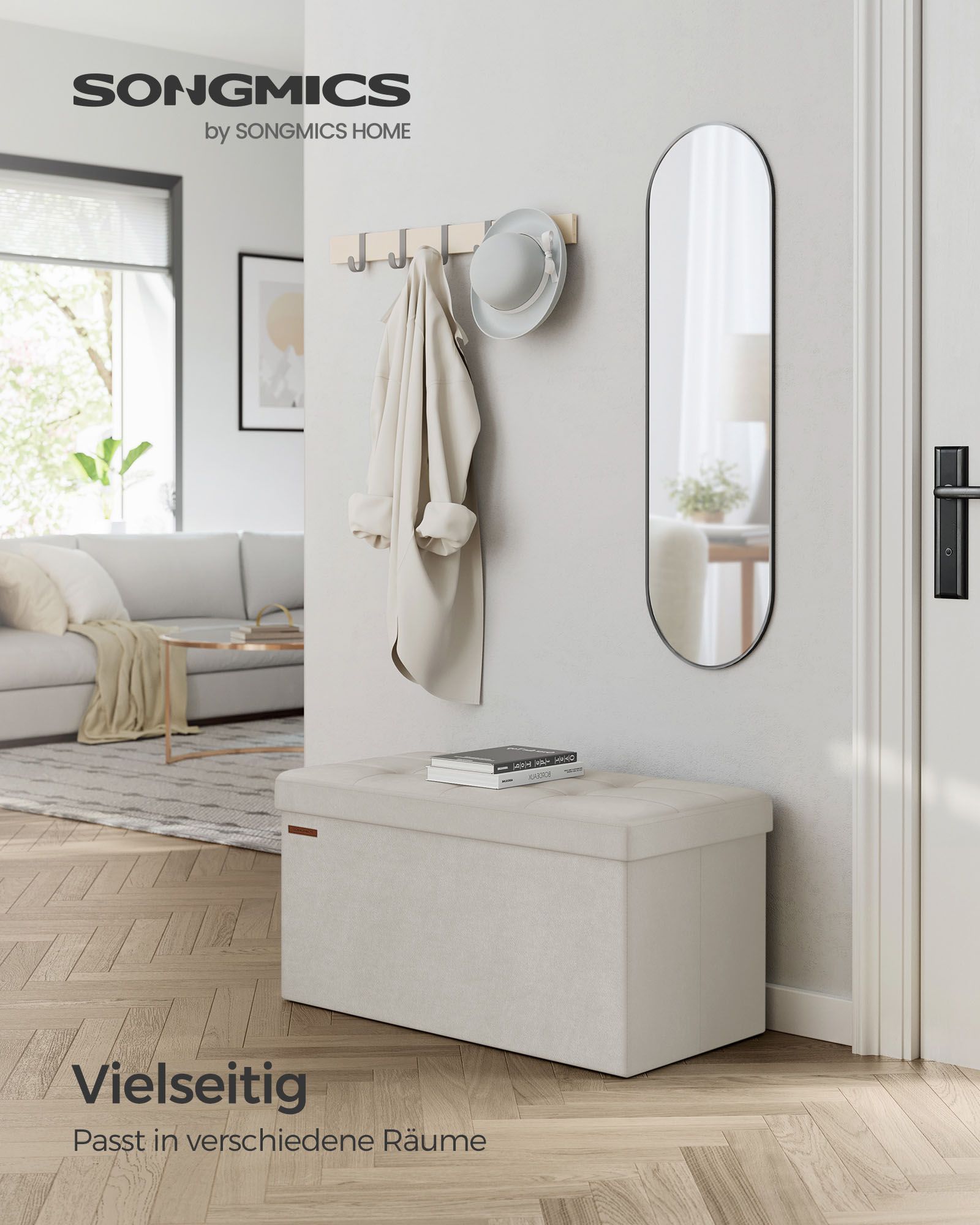 Bank – met opbergruimte – fluweel – 38 × 76 × 38 cm