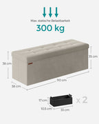 Bank – met opbergruimte – fluweel – 38 × 110 × 38 cm