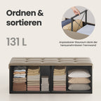 Bank met Opbergruimte – Opklapbare Zitkist – Opbergkist – 110 cm – Grijs