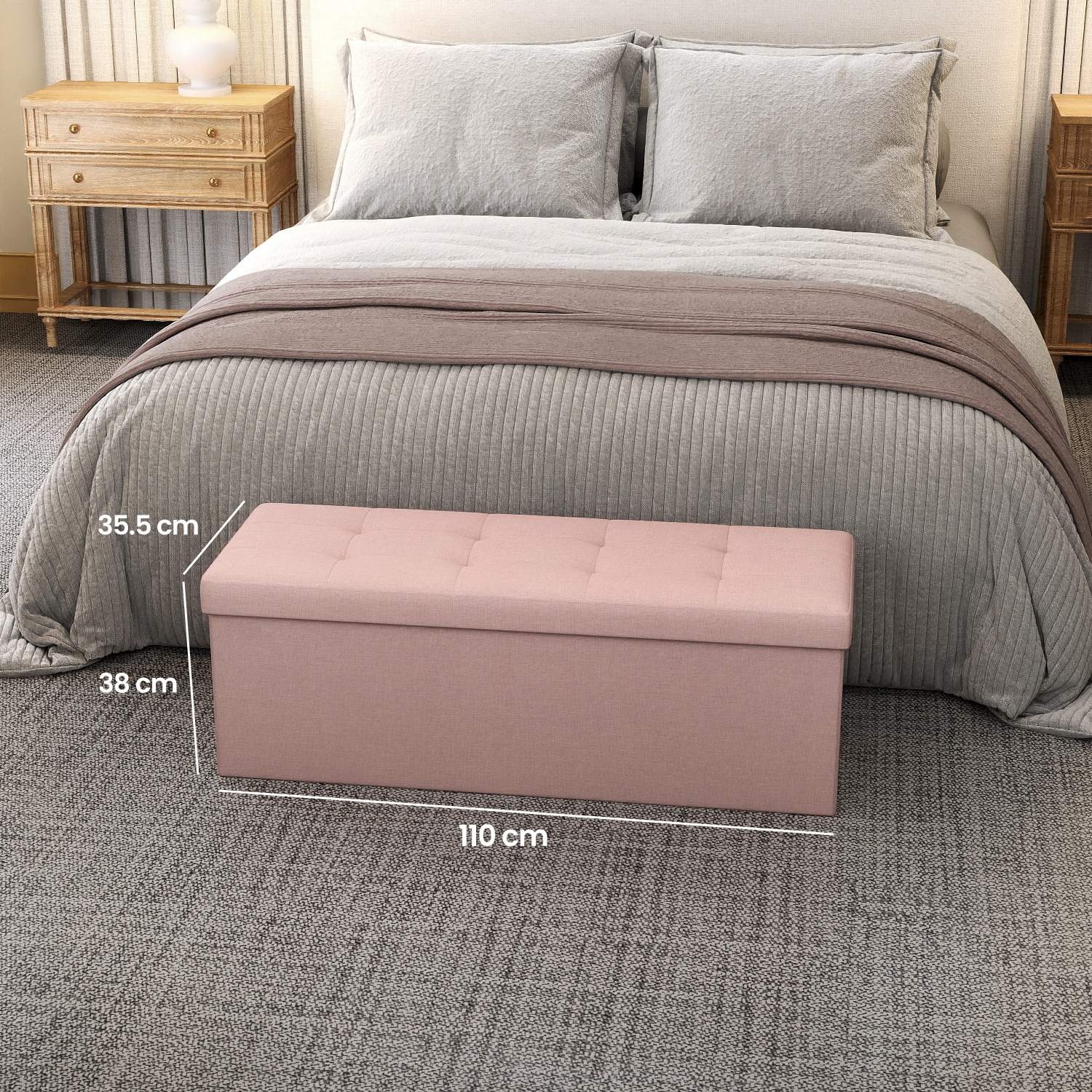 Bank met Opbergruimte – 38 x 110 x 38 cm – Zitkist – Opklapdeksel