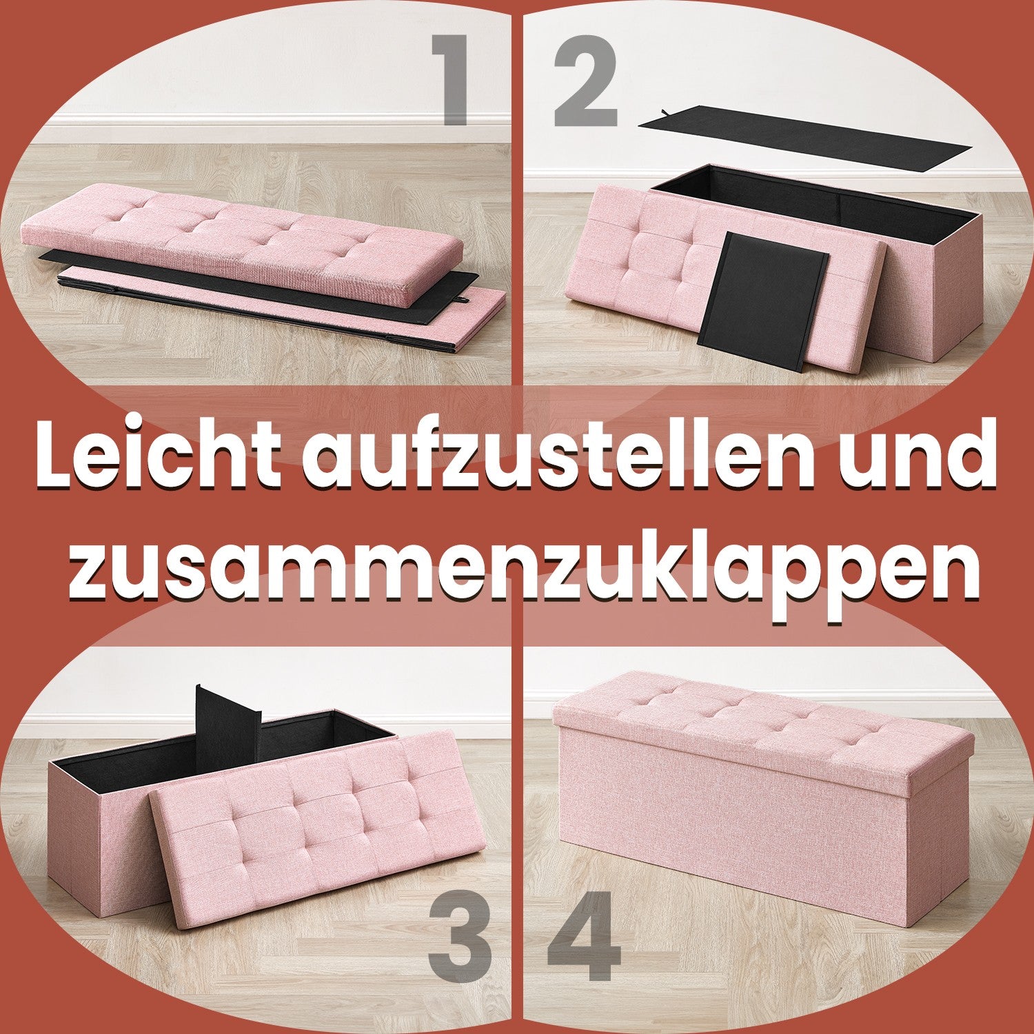 Bank met Opbergruimte – 38 x 110 x 38 cm – Zitkist – Opklapdeksel