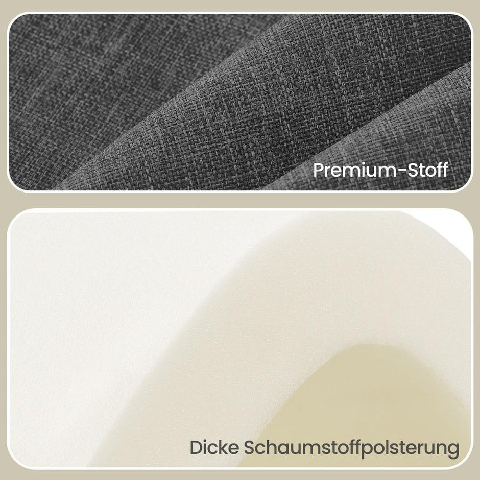 Opbergbank - 110 cm - Scharnierend Deksel - Linnenlook - Grijs