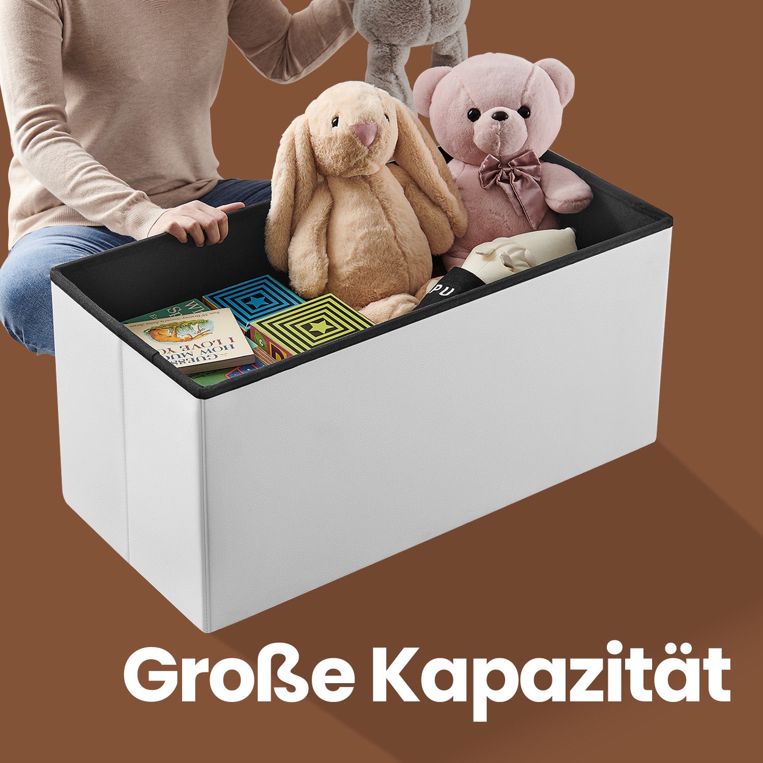 Bank met Opbergruimte – Opklapbare Zitkist – Stijlvolle Opbergkist – Donkergrijs