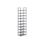 Schoenenrek - Schoenenkast - Met 10 niveaus - Metalen frame - Zwart