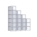 Schoenenboxen – Transparant en stapelbaar – 18 stuks – Grijs