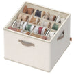 Schoenorganizer - 43 x 43 x 32 cm - voor maximaal 16 paar schoenen - verstelbare tussenschotten - stapelbaar - cappuccinobeige - maximale belasting 18 kg