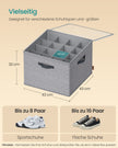 Schoenorganizer - 43 x 43 x 32 cm - tot 16 paar schoenen - verstelbare tussenschotten - duifgrijs - maximaal 18 kg per organizer