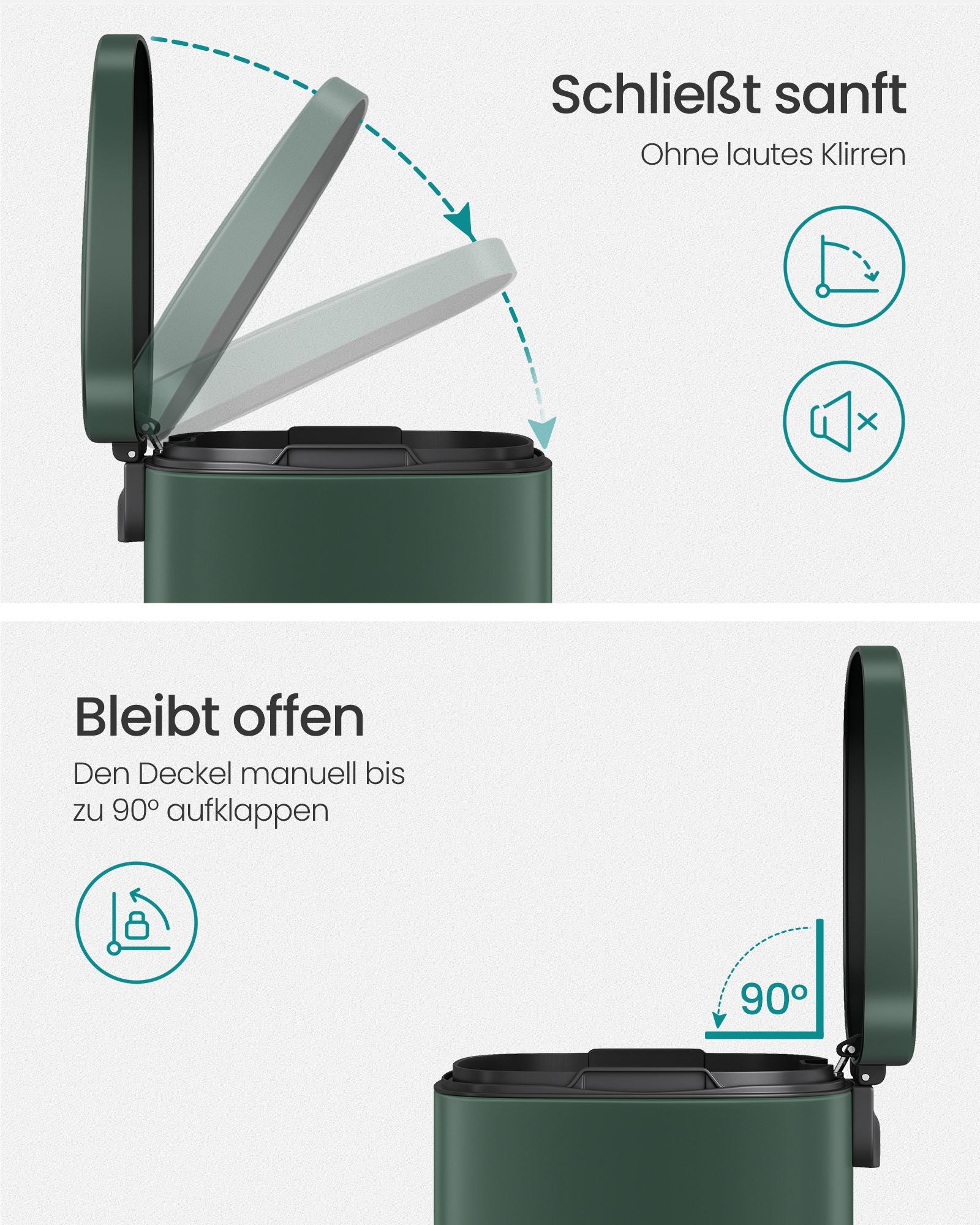 Prullenbak – Uitneembare bak – Roestvrij staal – Zilver