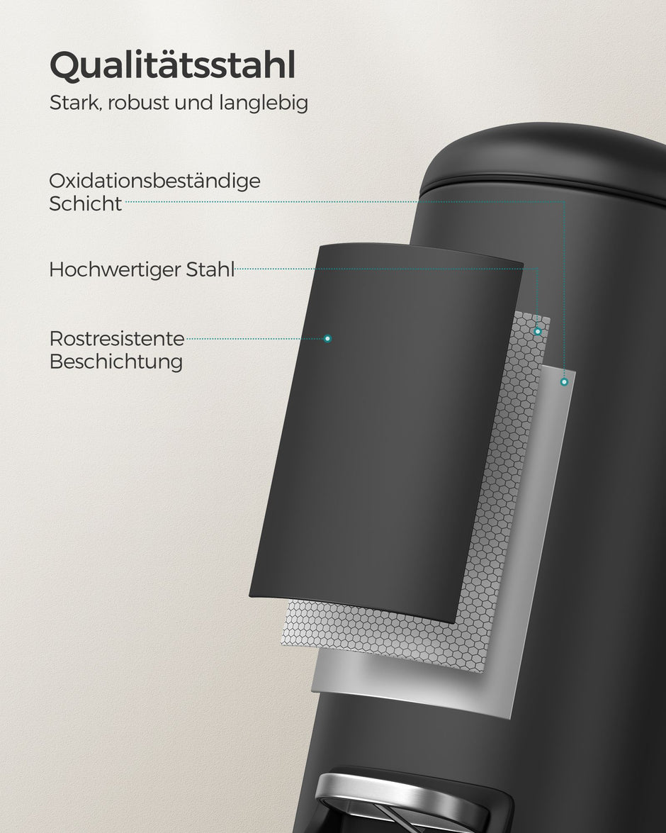 Vuilnisbak – 10 L – met uitneembare binnenemmer – 34,5 x 18,5 x 39 cm – Handsfree bediening